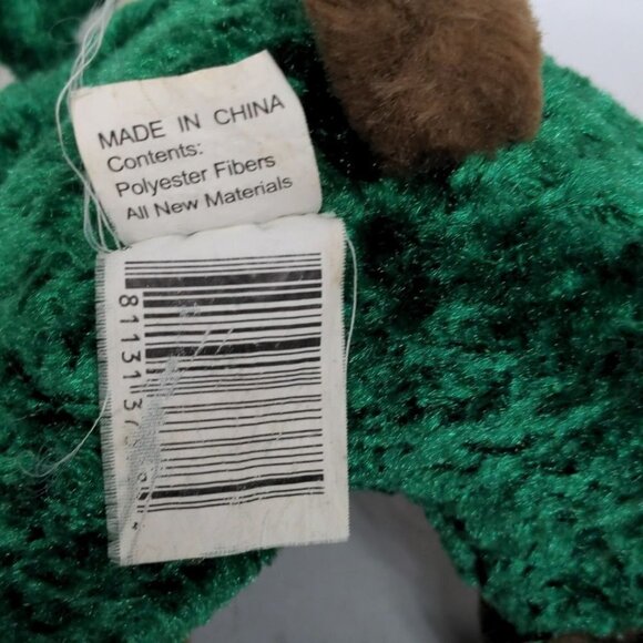 Walmart Brown Christmas Reindeer Green Suit Hat Plush Stuffed Animal 7.5" - Picture 7 of 7